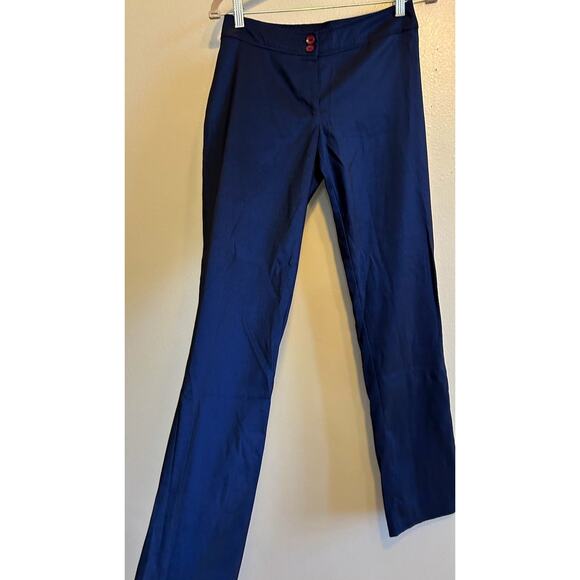 VTG Y2K XOXO Pants Metallic Blue Shinny Womens Low Rise Corpcore Sexy RARE Sz 3 - Picture 1 of 11